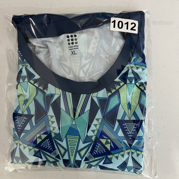 Title Nine Women XL Sleeveless Tunic Dress Blue Green Geometric Print Athleisure - Picture 14 of 14